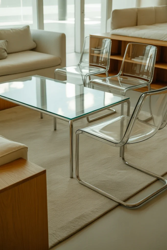 Use Glass and Lucite Furniture