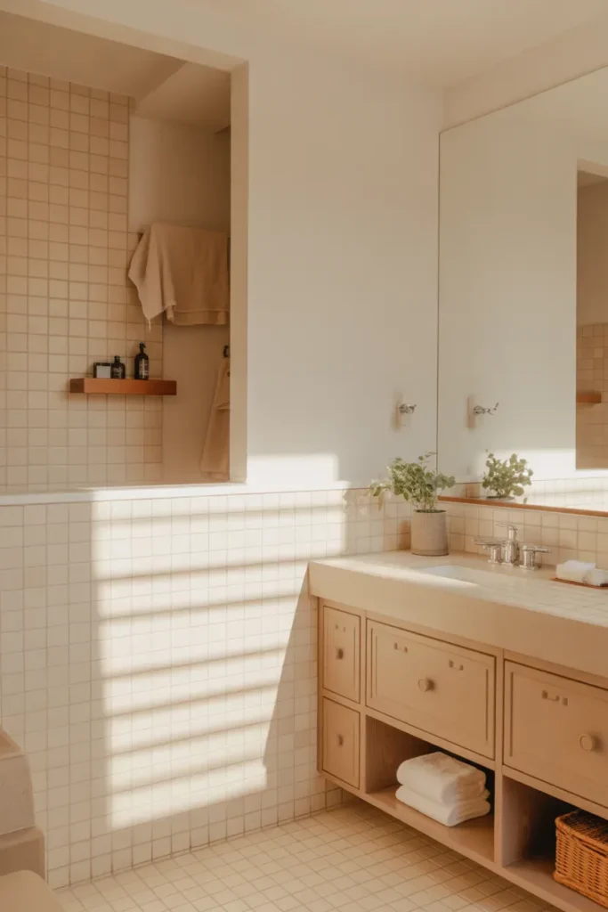 Use Soft, Neutral Colors for a Calm Look - Spa Bathroom Ideas