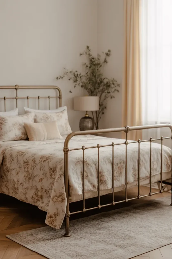 Vintage-Style Metal Bed Frame