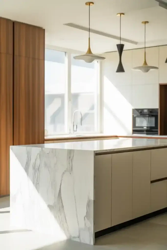 Waterfall Edge Island - Modern Kitchen Island Ideas