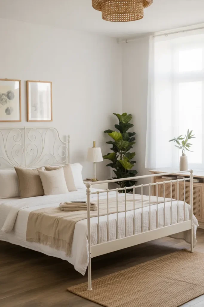 White Metal Frame for a Clean Look