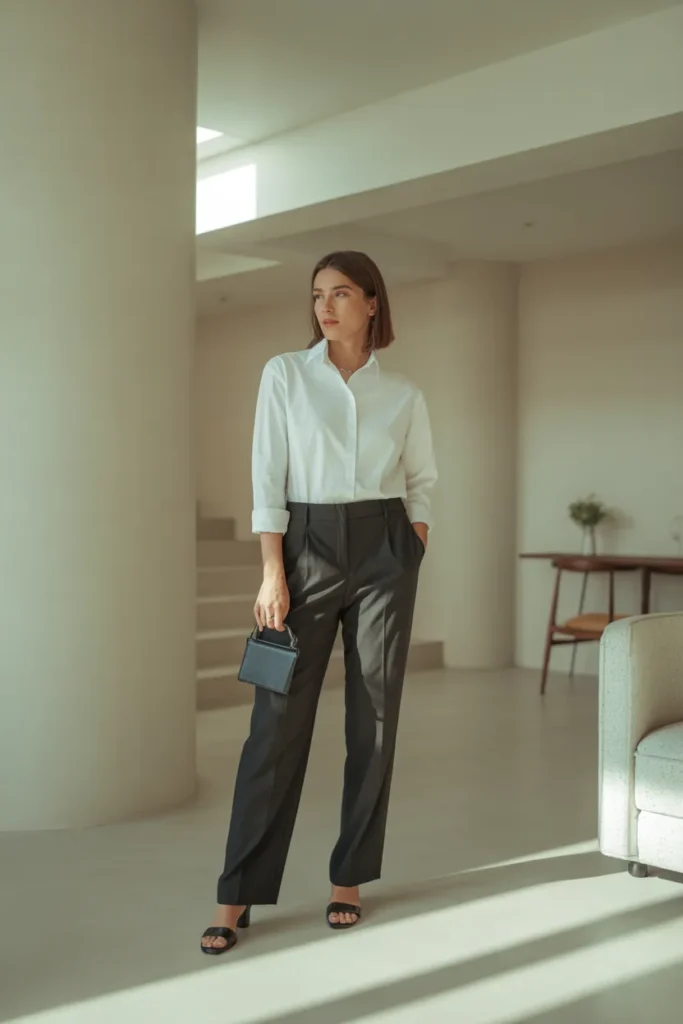 White Shirt and Black Trousers