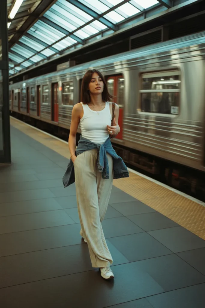 Wide-Leg Pants with a Basic Tank