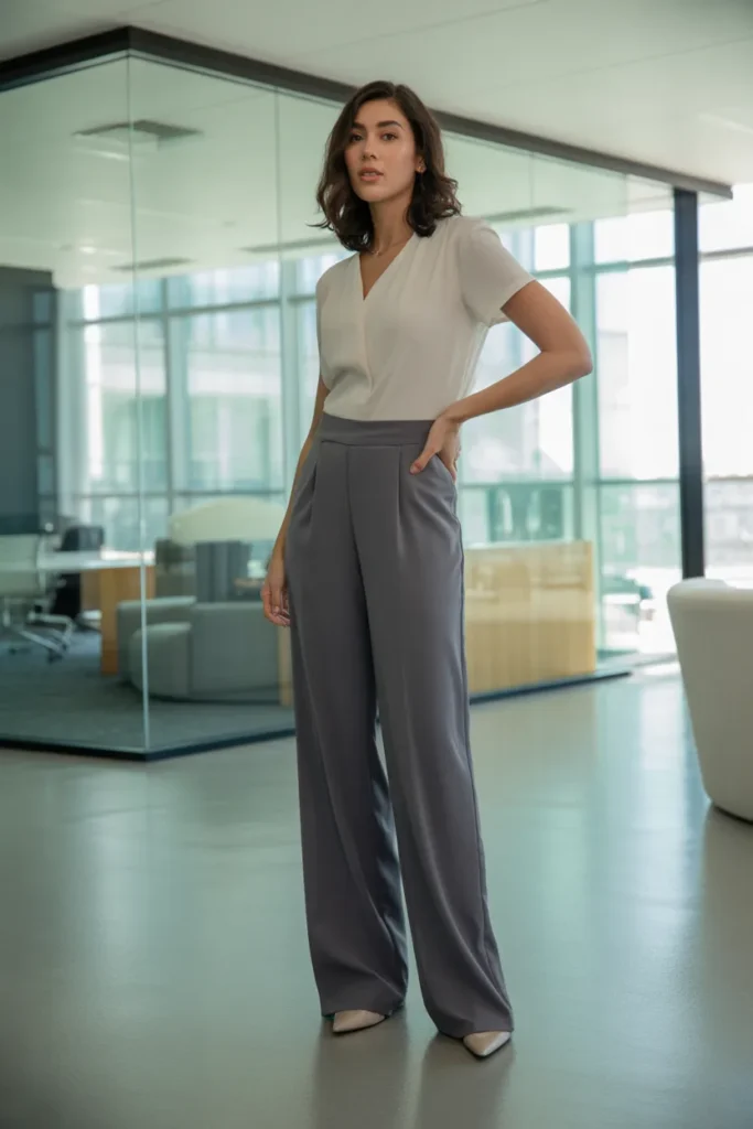 Wide-Leg Pants with a Slim-Fit Top