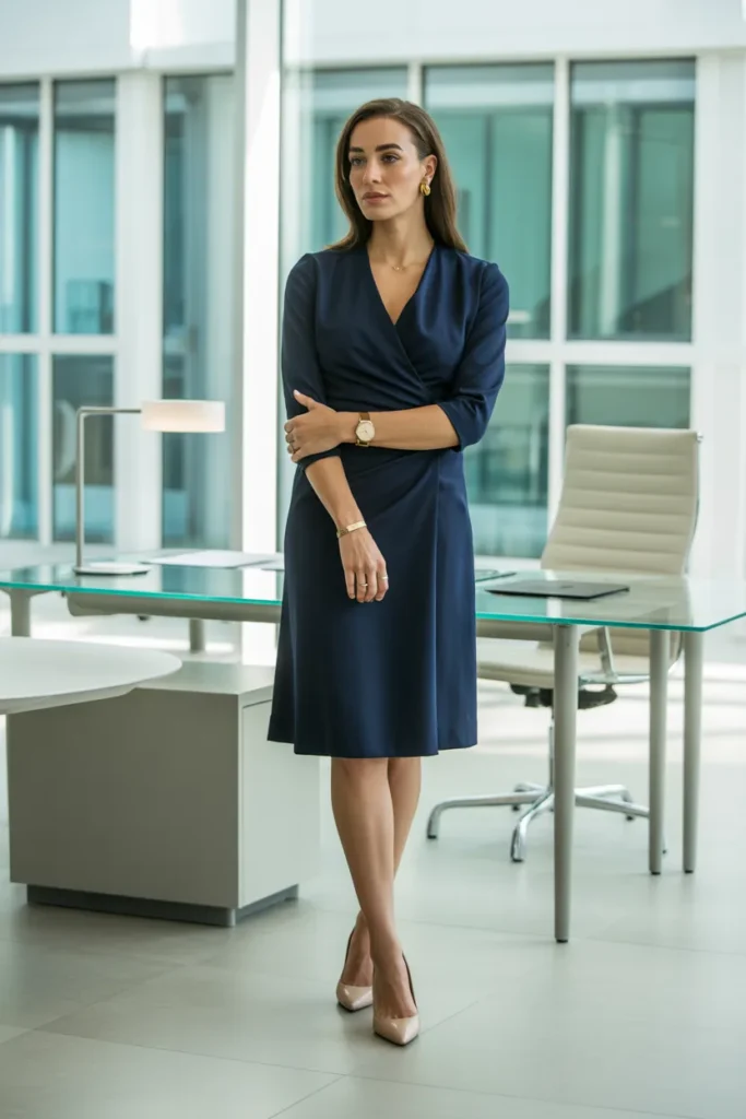 Wrap Dress with Minimal Accessories