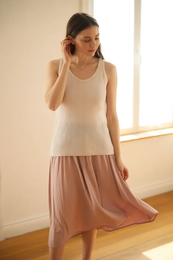 Light Knit Tank With a Midi Skirt