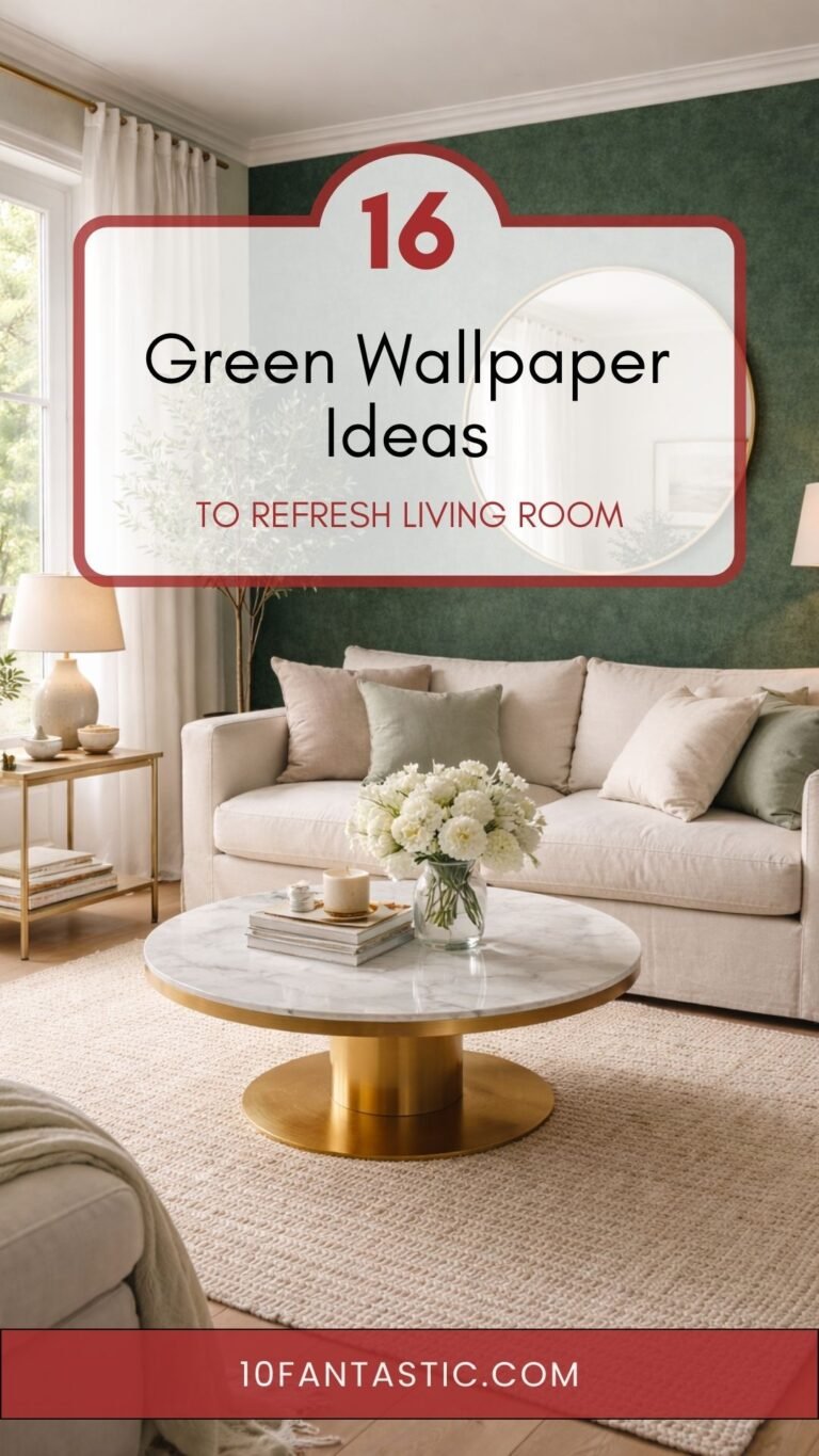 16 Green Wallpaper Ideas to Refresh Living Room