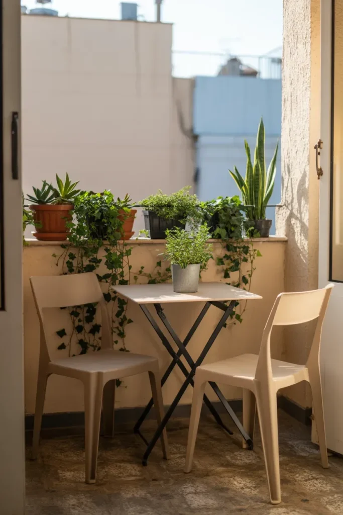 Add Compact Bistro Seating - Balcony Apartment Ideas