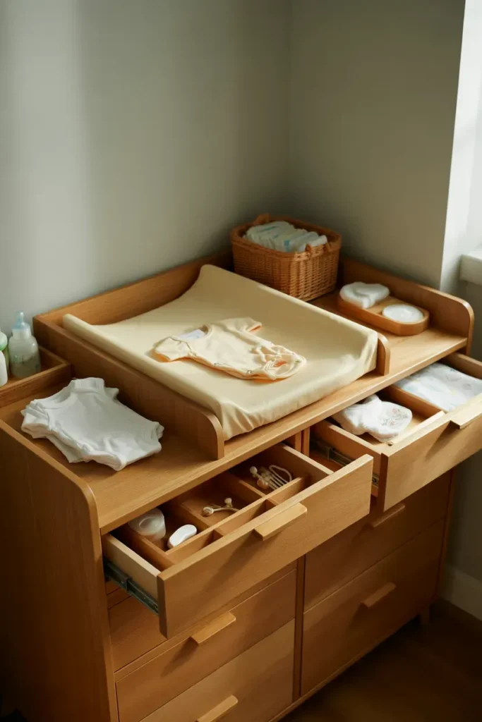Add a Changing Table With Organized Drawers