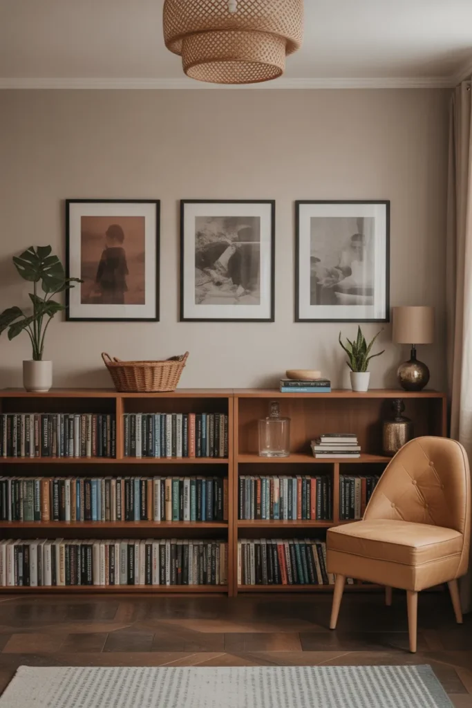 Art Display Above Shelves