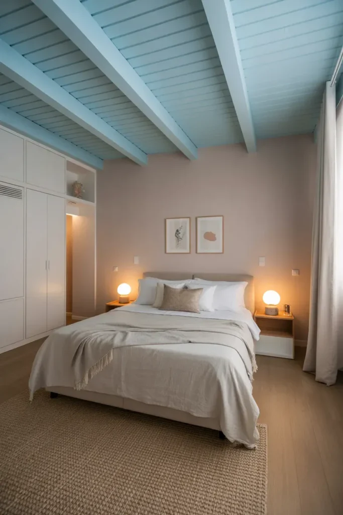 Blue Ceiling Accents for a Unique Touch