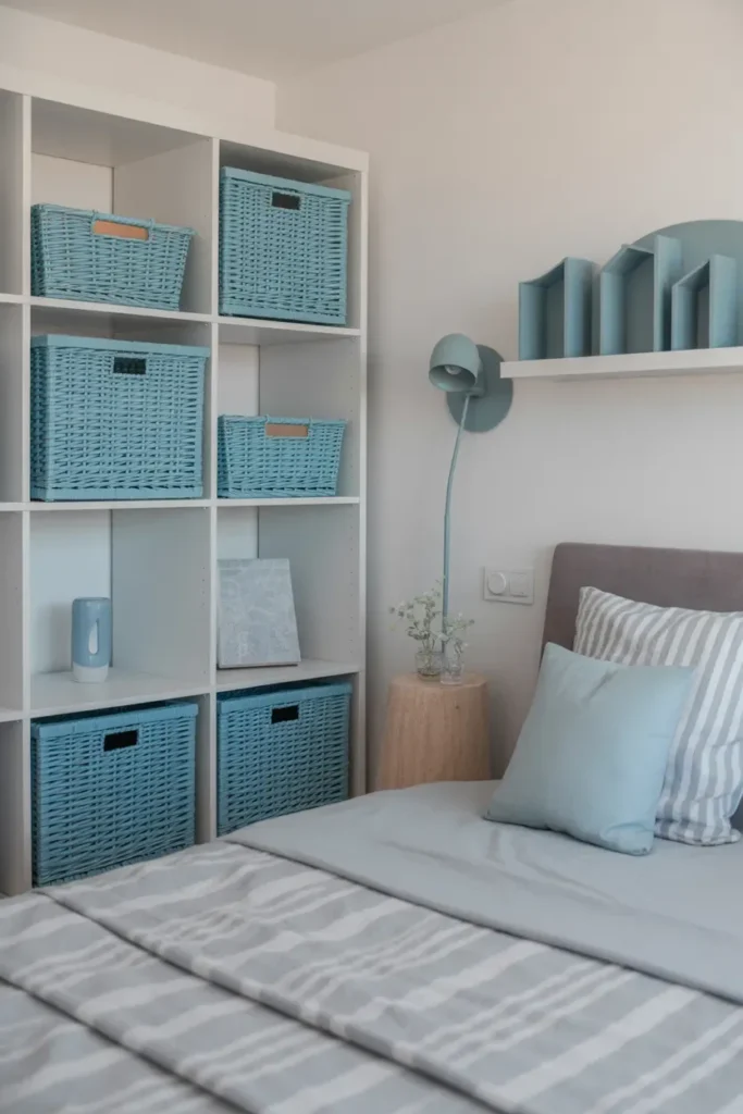 Deep Blue Headboard for a Bold Centerpiece