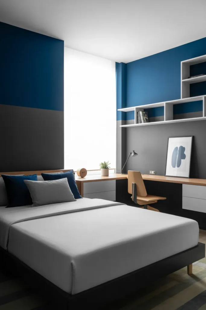 Bold Color Block Bedroom