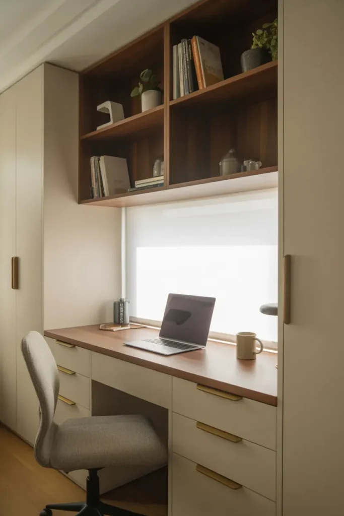 Built-In Desk Area - Cozy Home Office Ideas