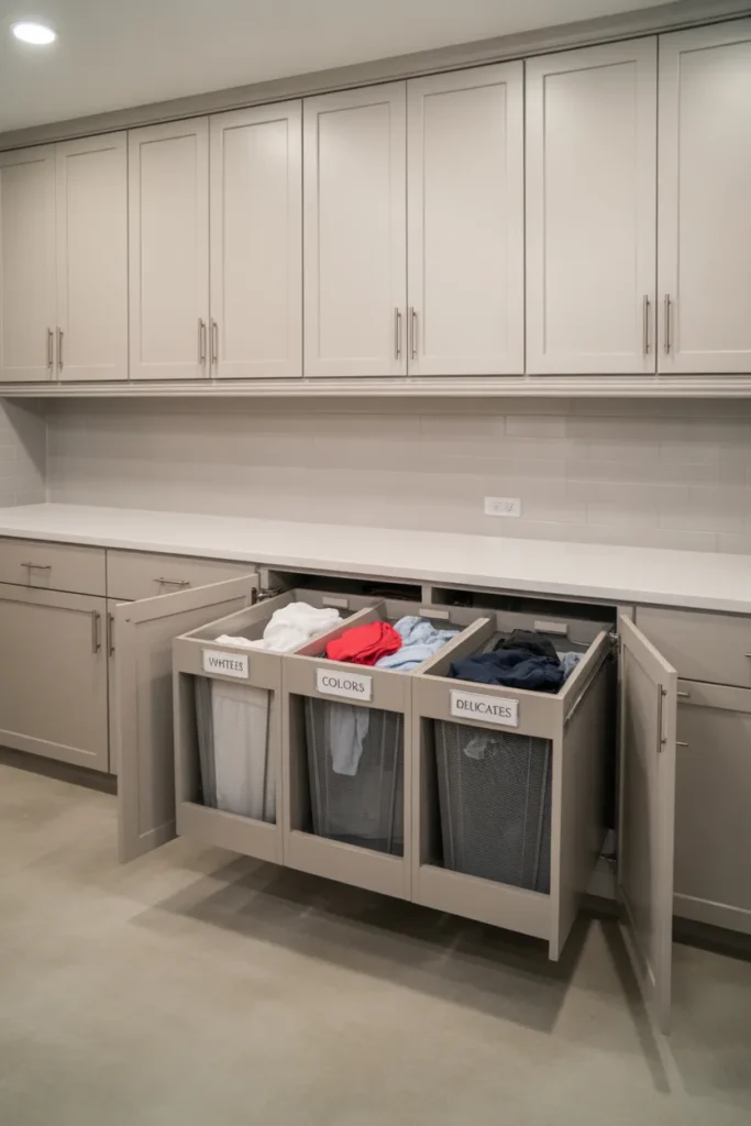 Built-In Sorting Hampers