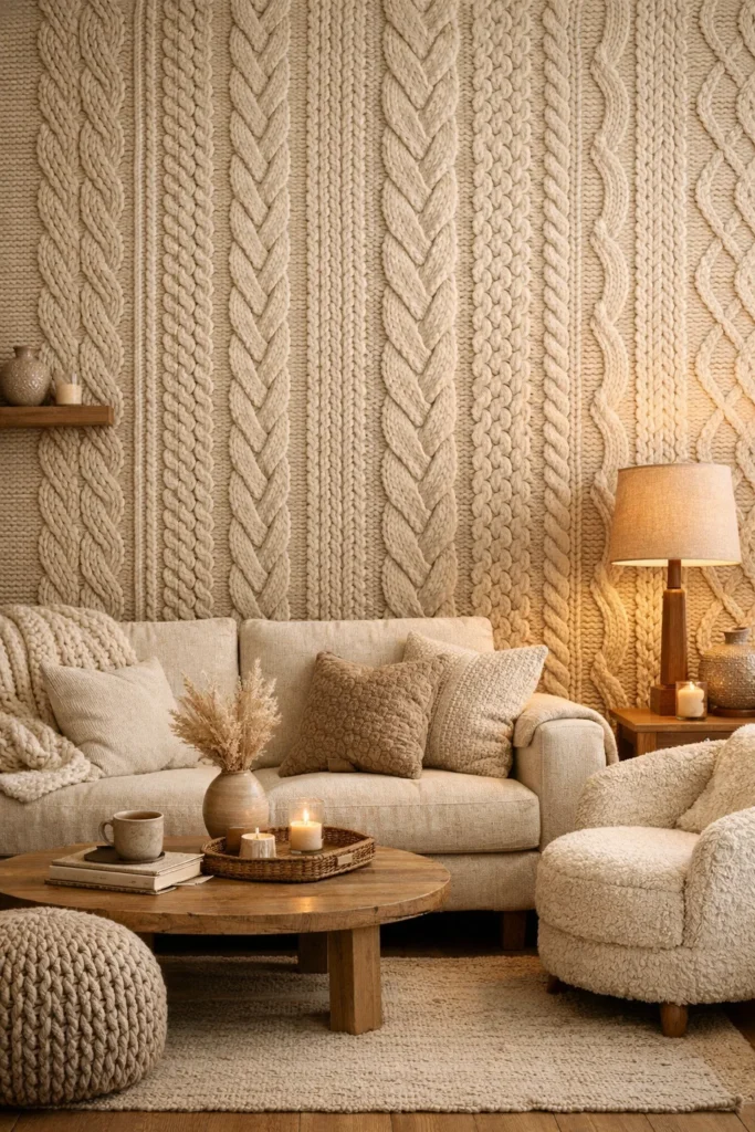 Cozy Knit-Inspired Wallpaper