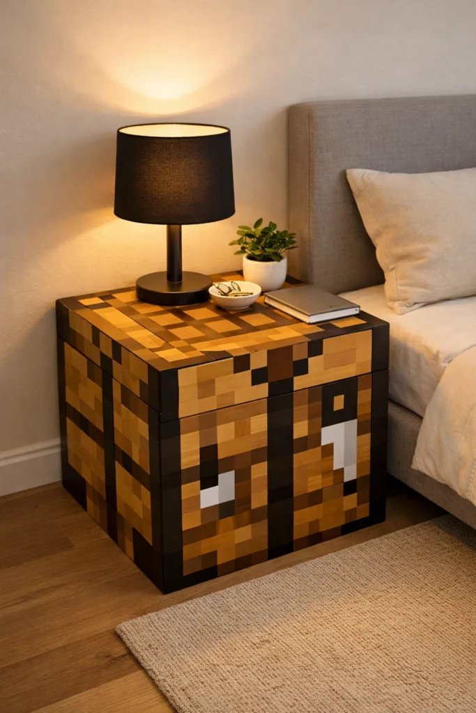 Crafting Table Inspired Nightstands