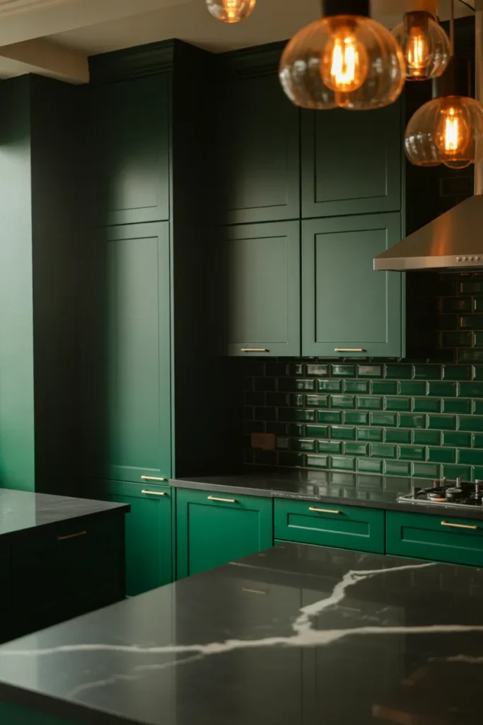 Dark Green for Moody Kitchens - Green Kitchen Ideas