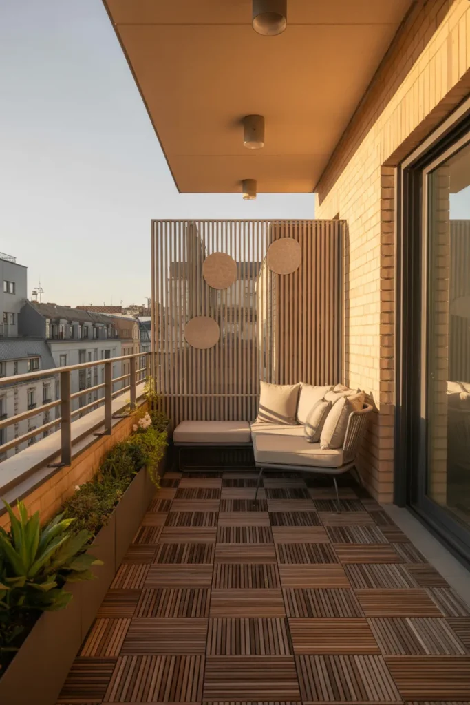 Deck Tiles and Divider Wall