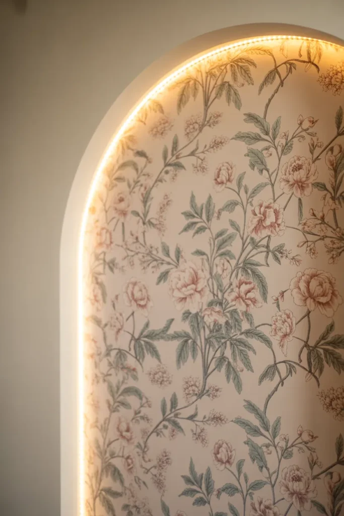 Floral Wallpaper for Accent Niches