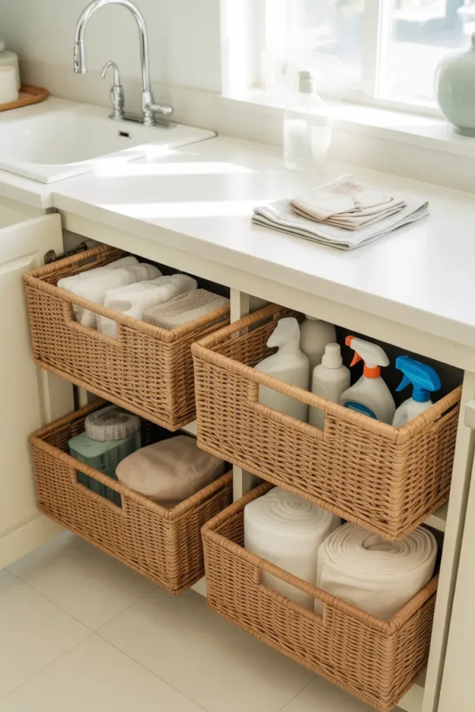 Install Under-Counter Storage Baskets