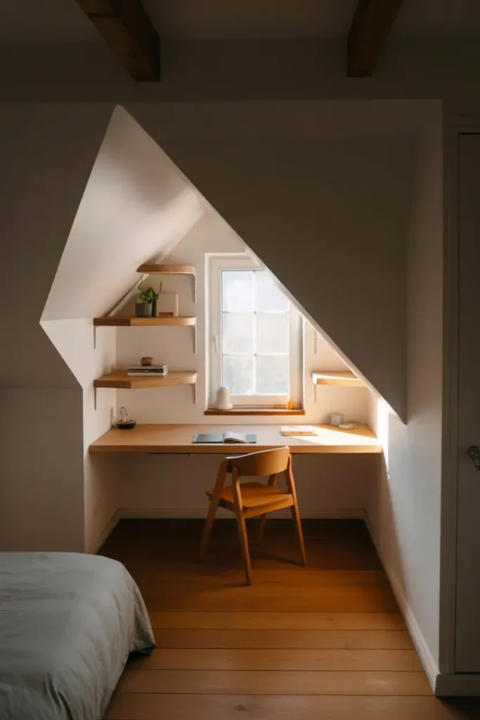Install a Built-In Desk Under the Slope