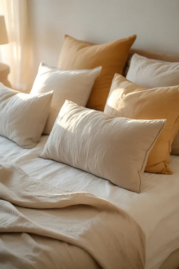Layered Pillows for Comfort - Cozy Bedroom Ideas