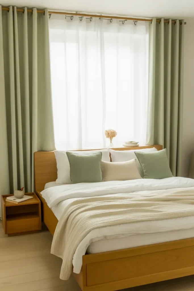 Light Green Curtains for Airy Charm