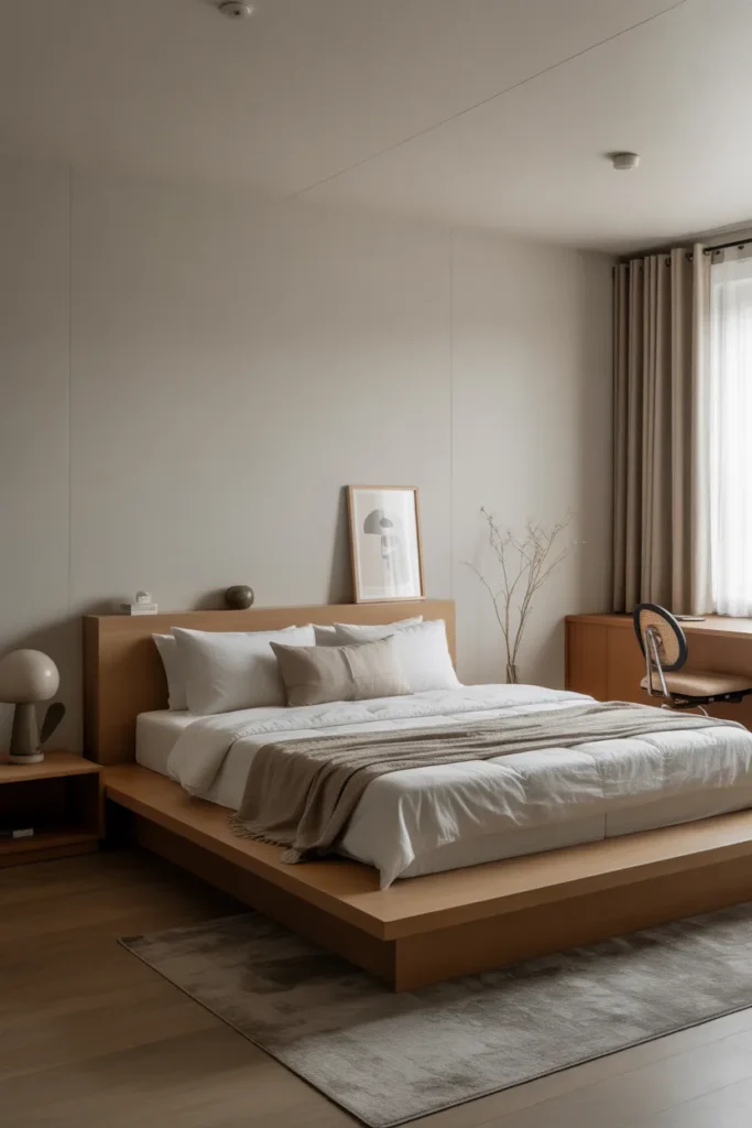 Minimalist Bed Setup - Small Bedroom Ideas for Men