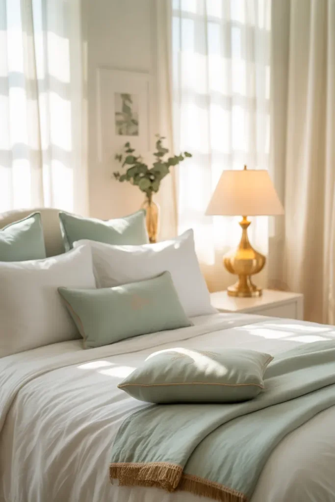 Mint and Gold Accents for a Soft Glow