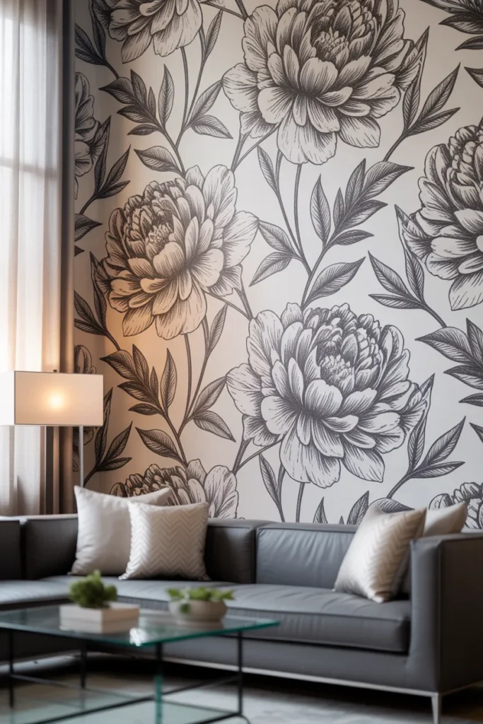 Monochrome Floral Wallpaper Styles