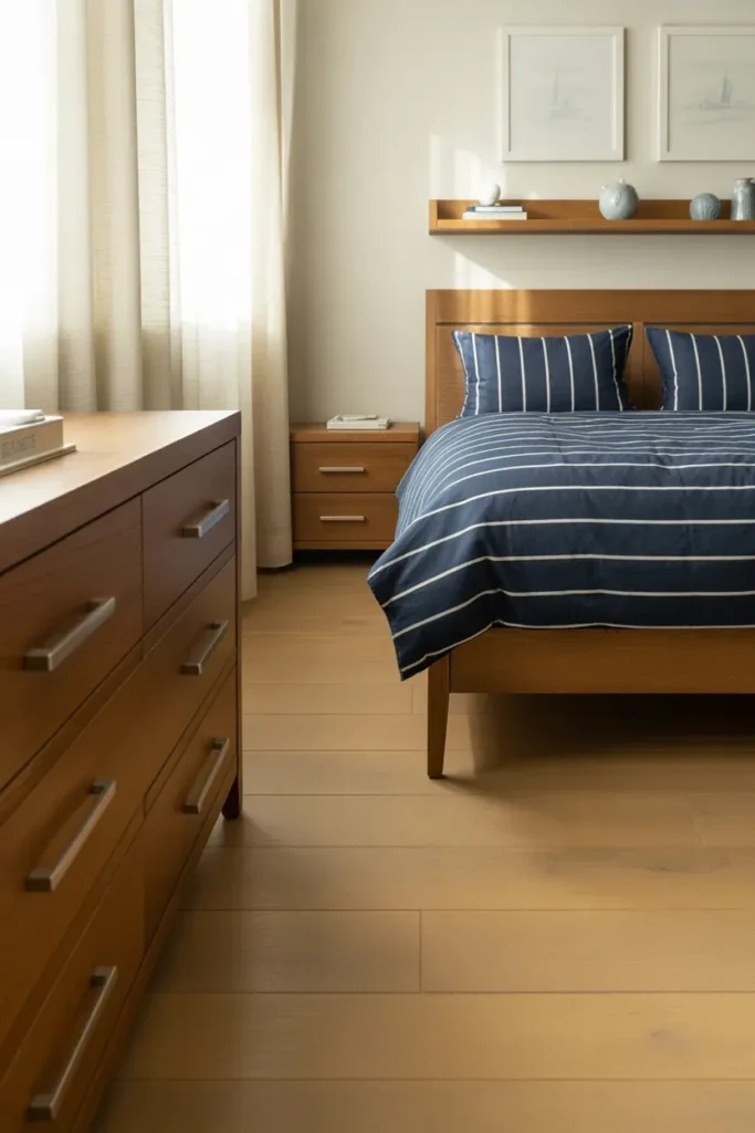 Navy and Wood Coastal Style