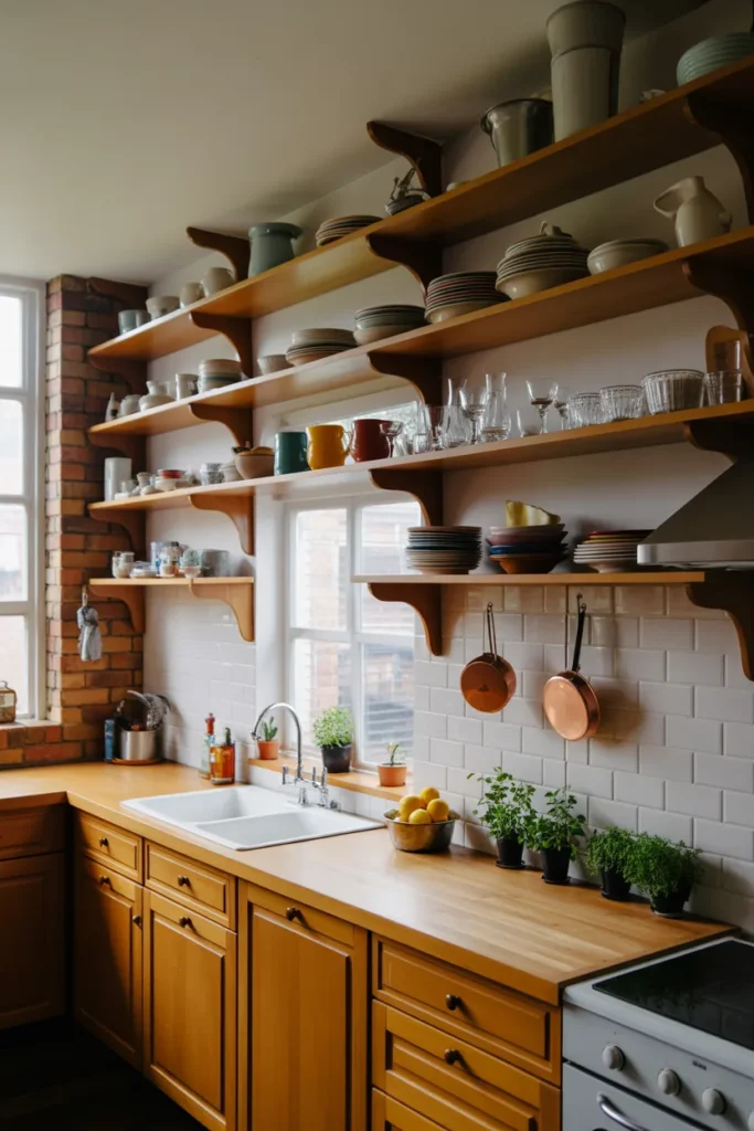 Open Shelving for an Airy Feel 