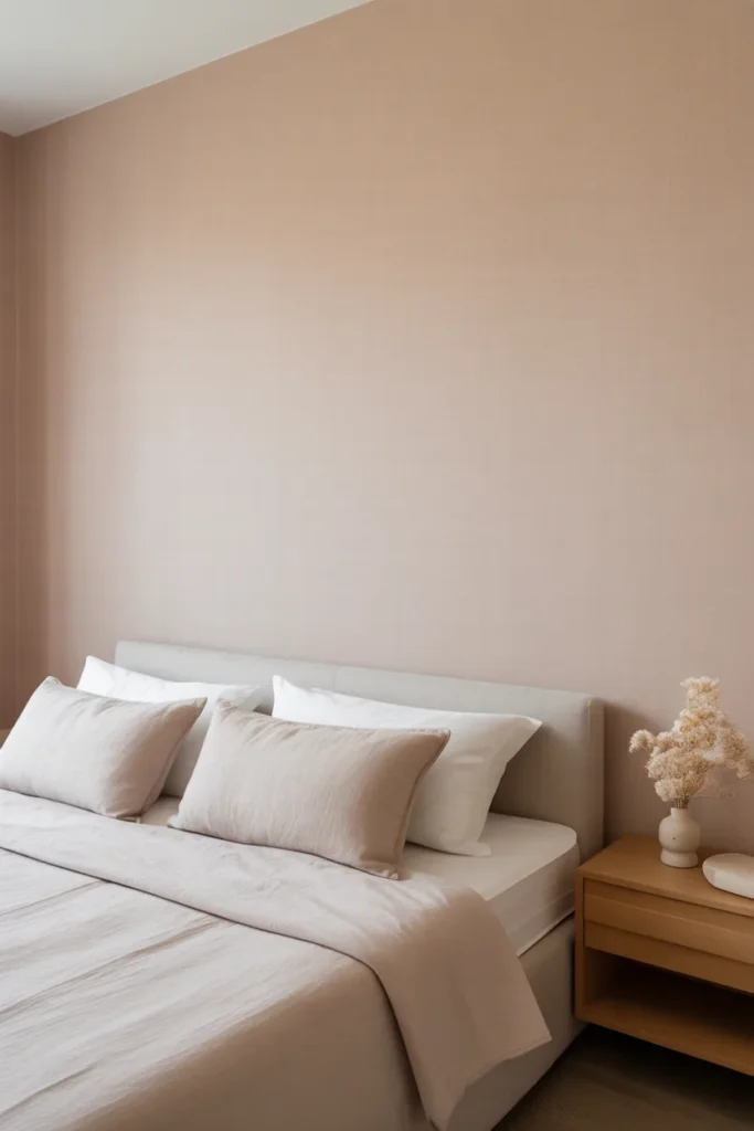 Pale Pink Linen-Effect Wallpaper - Pink Wallpaper Ideas