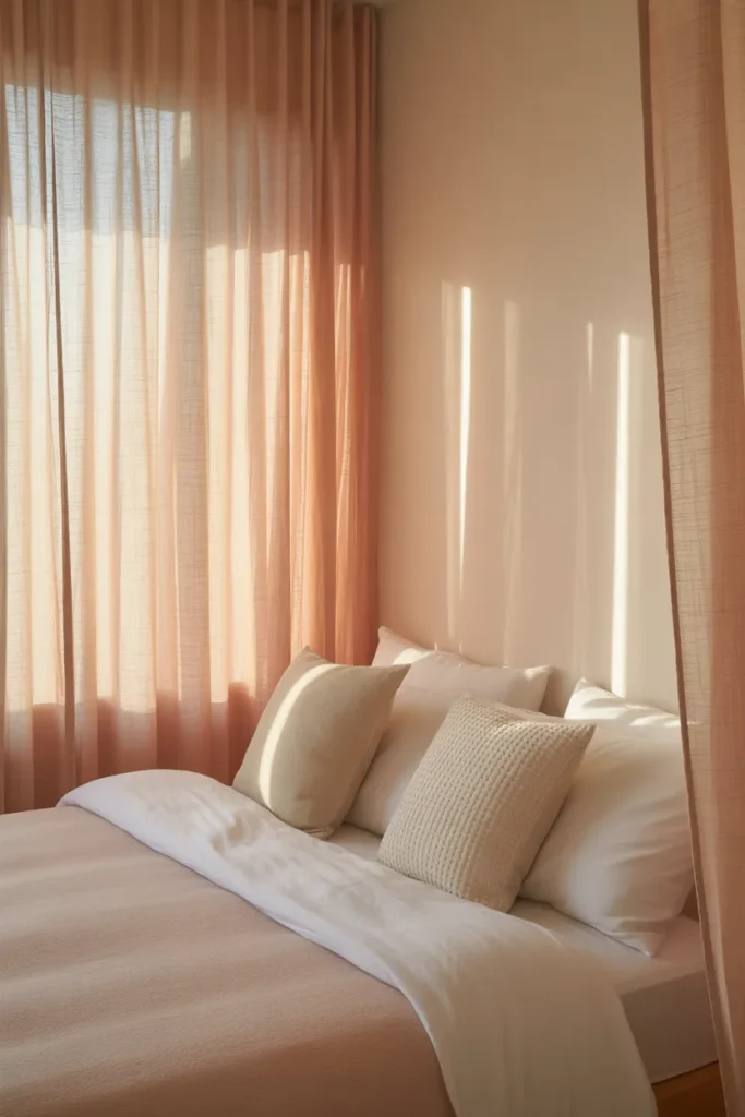 Pink Curtains for Gentle Warmth