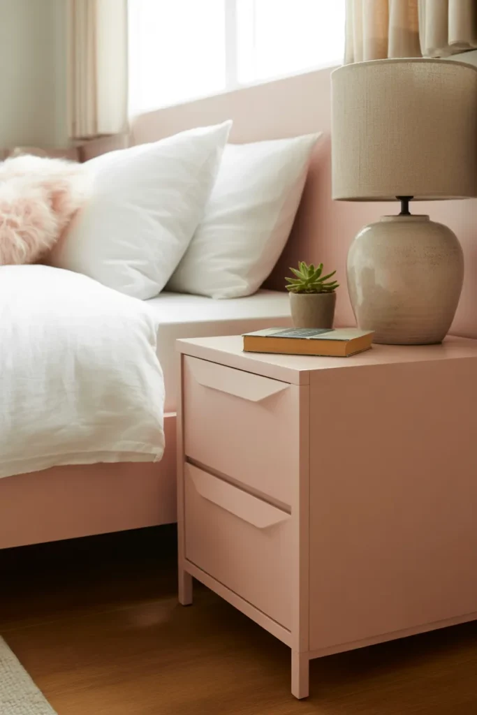 Pink Nightstands for a Cute Accent