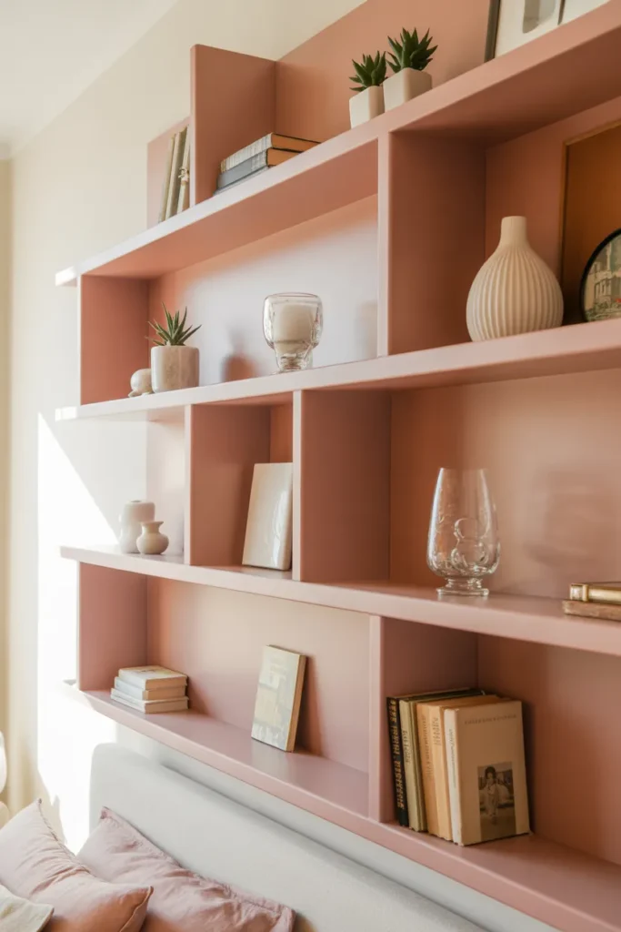Pink Shelves for a Cute Accent