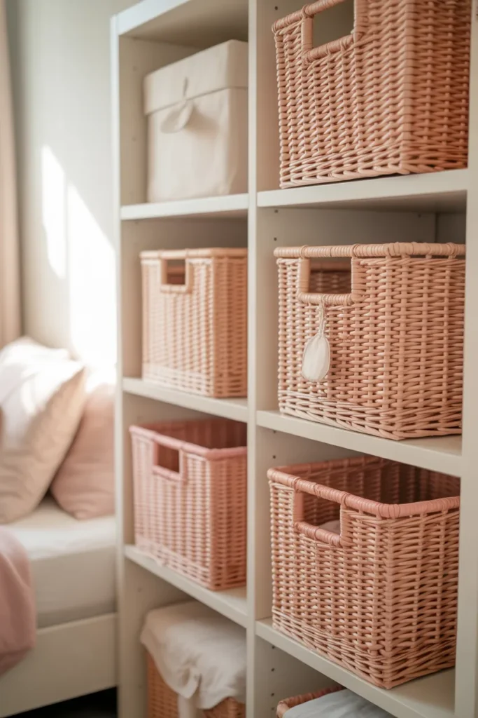 Pink Storage Baskets for Simple Charm