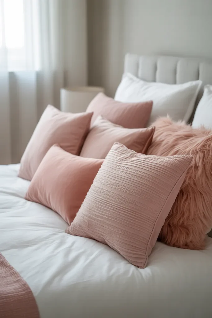 Pink Throw Pillows for Easy Style - Pink Bedroom Ideas