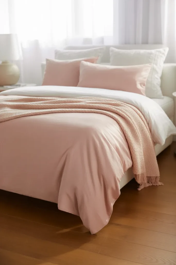 Pink and White Bedding for a Clean Look