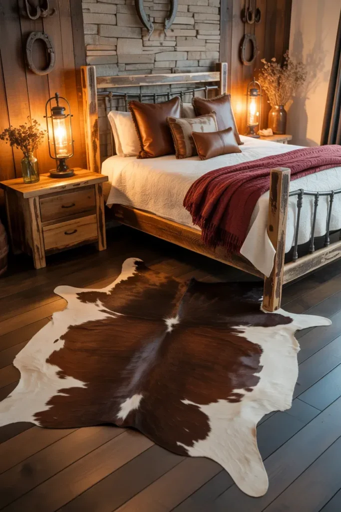 Place Cowhide or Faux Hide Details