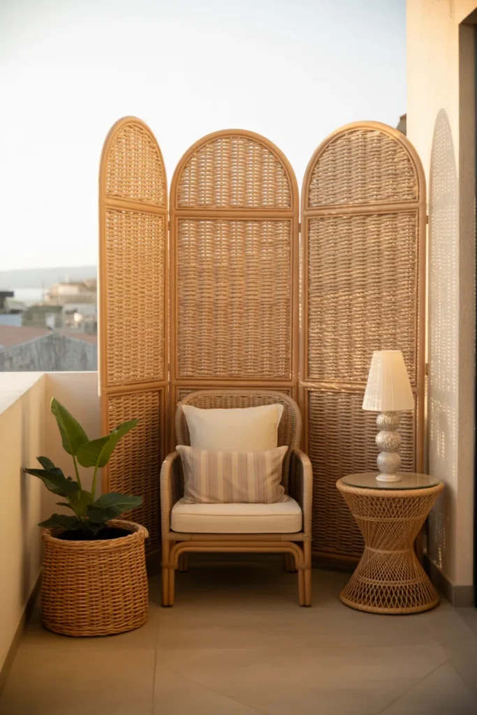 Rattan or Wicker Room Dividers - 18 Balcony Privacy Ideas