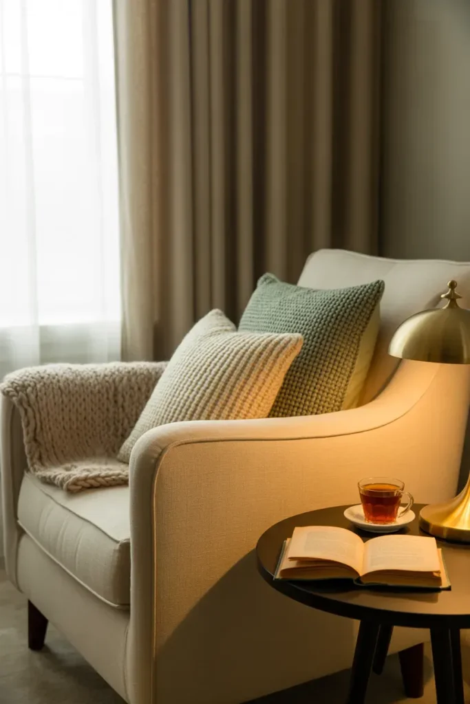 Reading Nook With a Soft Chair