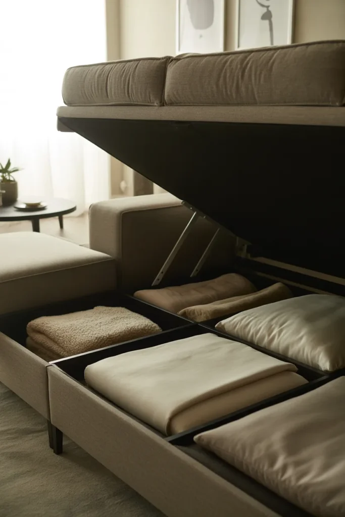 Sleeper Sofa with Storage Compartment