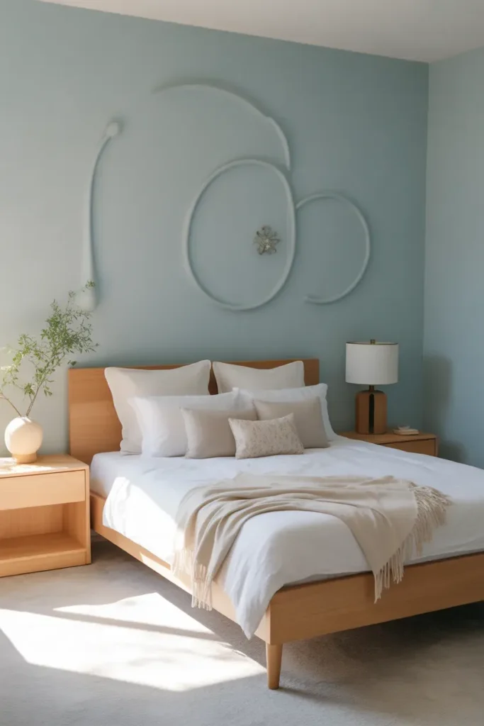 Soft Blue Walls for a Peaceful Base - Blue Bedroom Ideas