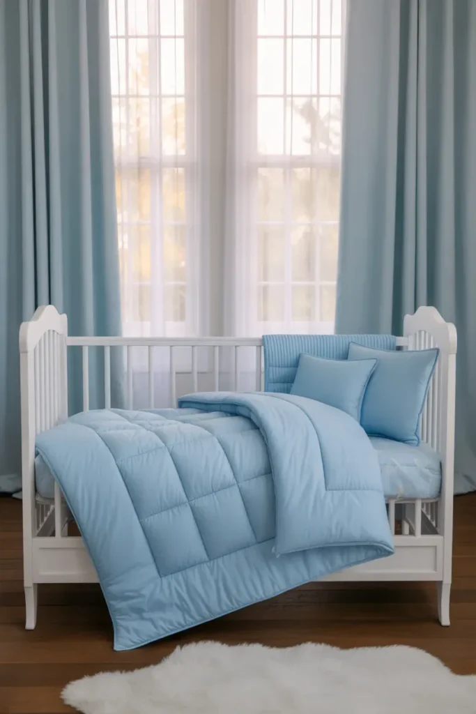 Soft Blue and White Color Theme - Baby Boy Nursery Ideas