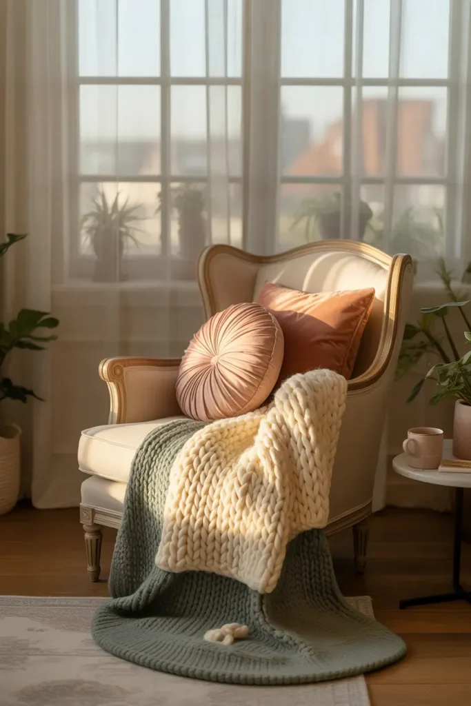 Soft Throw Pillows on Chairs