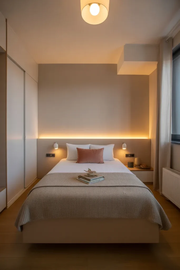 Twin Bed With Wall Lighting