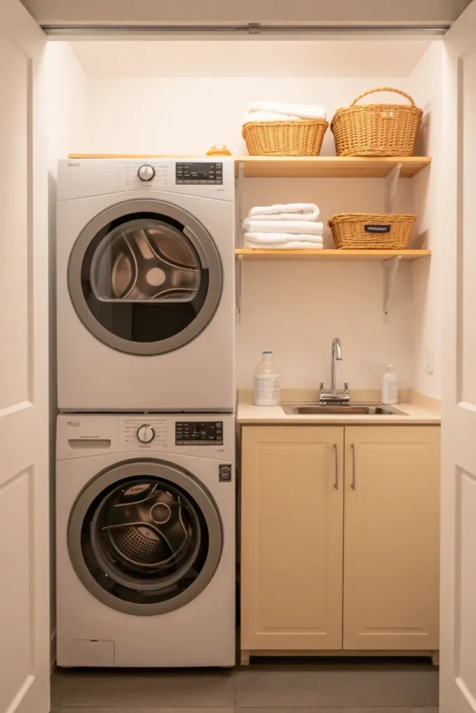 Use a Stackable Washer and Dryer