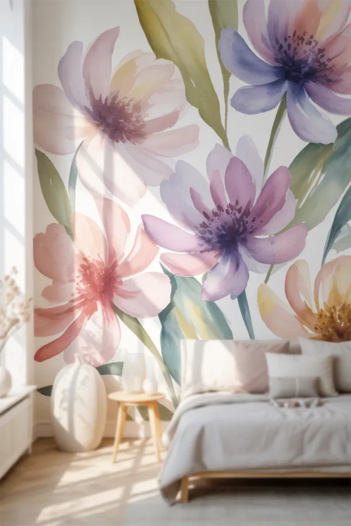 Watercolour Floral Wallpaper Effects